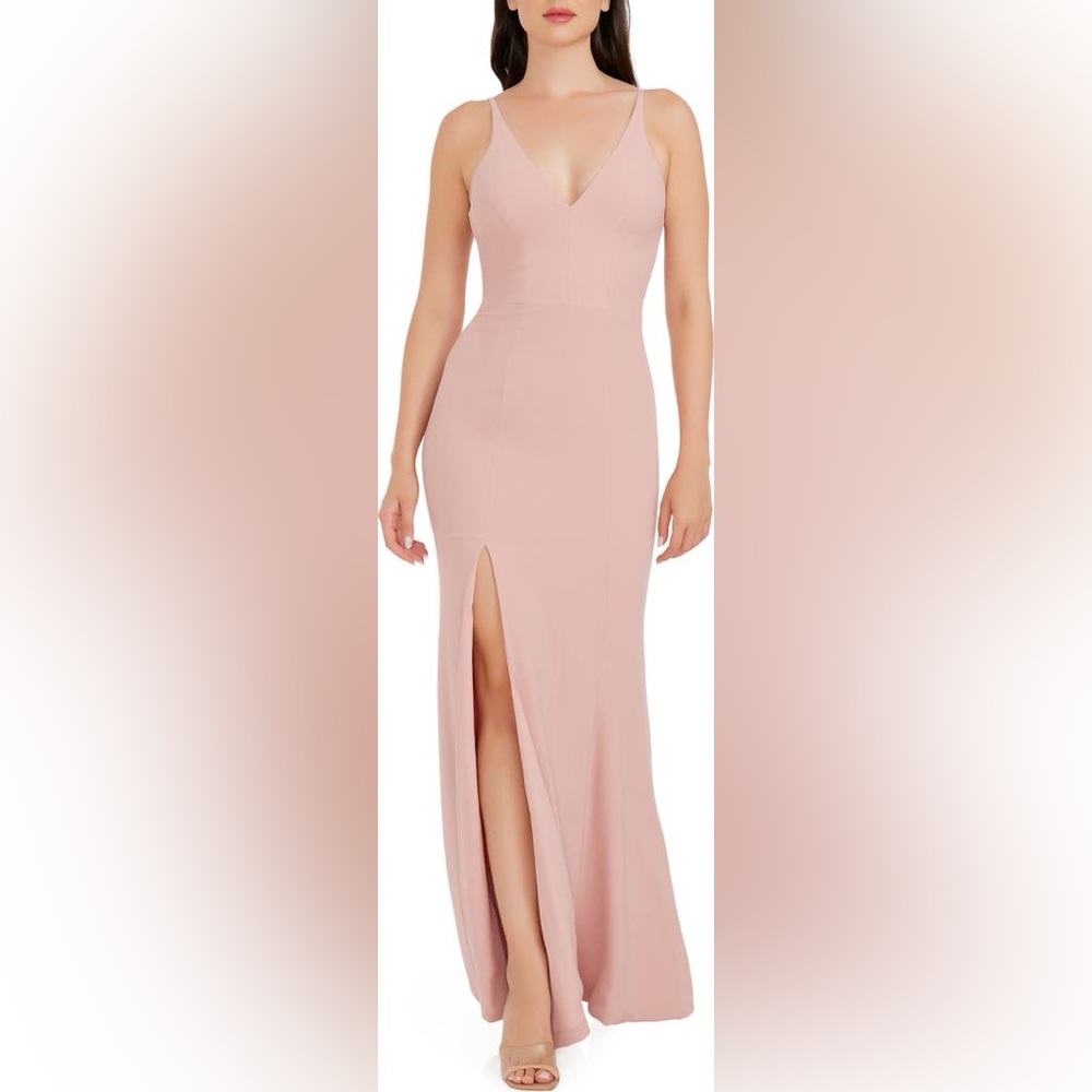 Dress The Population • Iris Crepe Dress in Blush